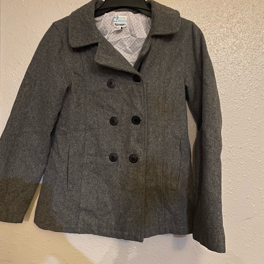 Old Navy Charcoal Double-Breasted Pea Coat